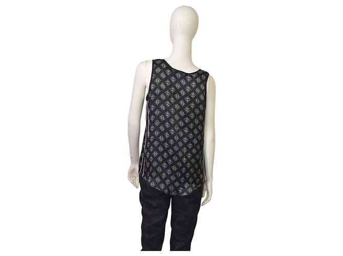 Set John Richmond in seta nera top senza maniche e pantaloni S Nero - vista 4