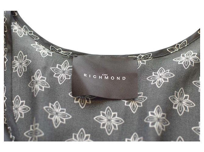 Set John Richmond in seta nera top senza maniche e pantaloni S Nero - vista 5