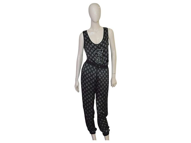Set John Richmond in seta nera top senza maniche e pantaloni S Nero - vista 9
