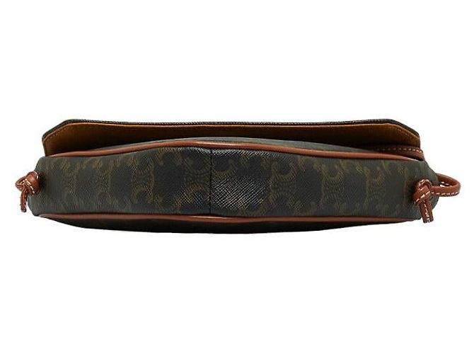Céline Sac à épaule Triangle Triomphe Celine en cuir PVC Marron - vue 4