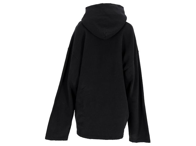 Hoodie nero Balenciaga Free No Rib - vista 3