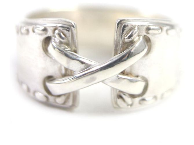 Hermès Hermes Silver Mexican Ring Corset 51 Silvery Metallic - view 2