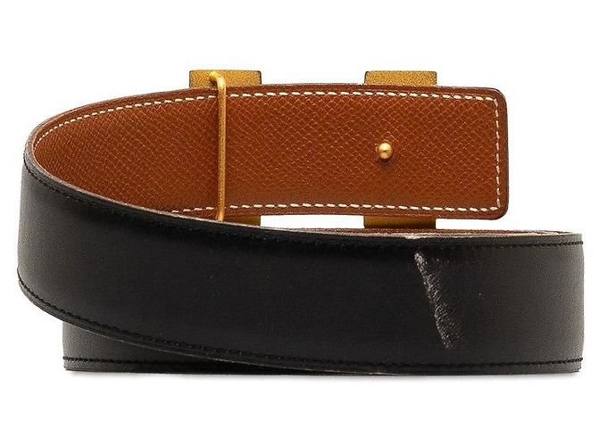 Hermès Hermes Leder Constance Gürtel mit H-Schnalle Schwarz - Ansicht 3