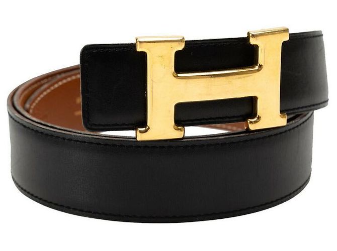 Hermès Hermes Leder Constance Gürtel mit H-Schnalle Schwarz - Ansicht 6