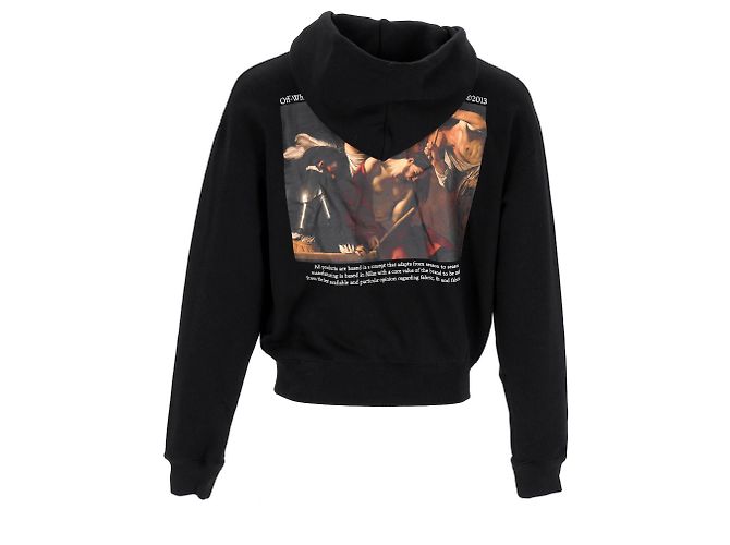 Off White Off-White Caravaggio schwarzer Hoodie mit Crowning-Druck - Ansicht 3