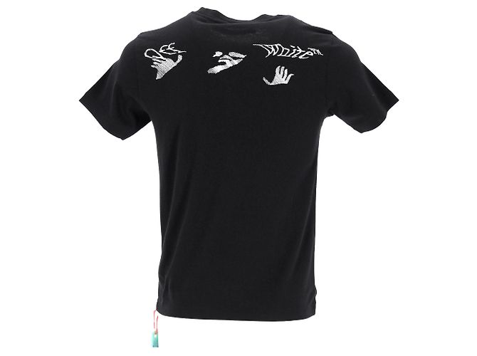 Off White Camiseta de algodão preta com logo Off-White Preto - vista 3