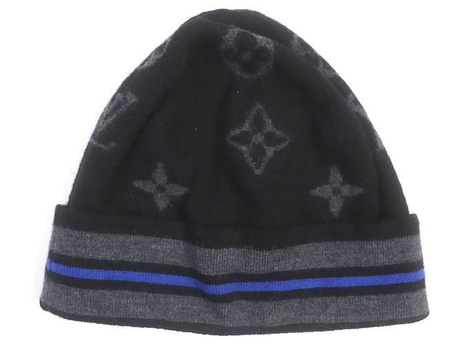 Beanie in lana a righe Monogram Louis Vuitton M76821 Nero - vista 3