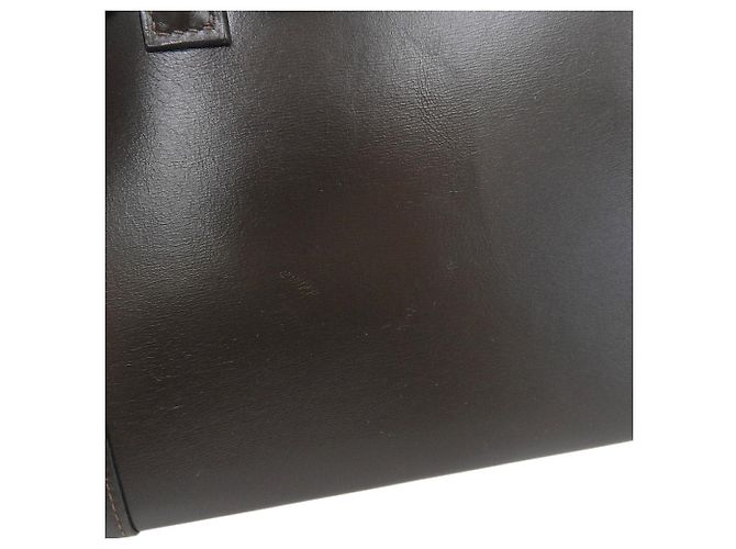 Hermès Borsa a mano Hermes Drag in pelle box Marrone - vista 5