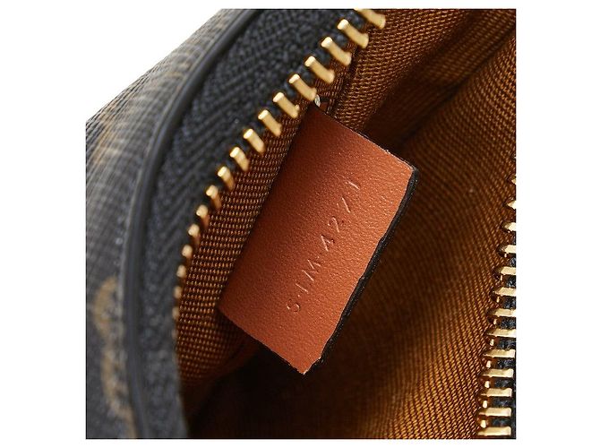 Céline Borsa Celine Triomphe Mini Ava in pelle PVC marrone e nera - vista 6