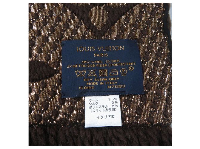 Louis Vuitton Wollseiden-Monogrammschal Braun - Ansicht 6