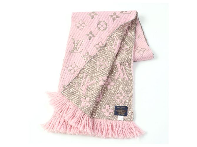 Sciarpa Louis Vuitton Logo Mania Shine M70466 Rosa - vista 3