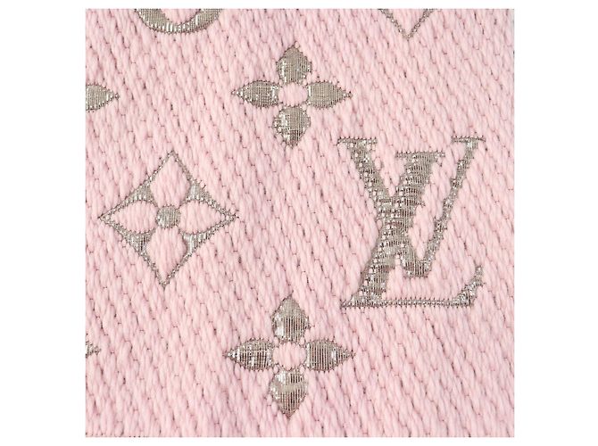 Sciarpa Louis Vuitton Logo Mania Shine M70466 Rosa - vista 4