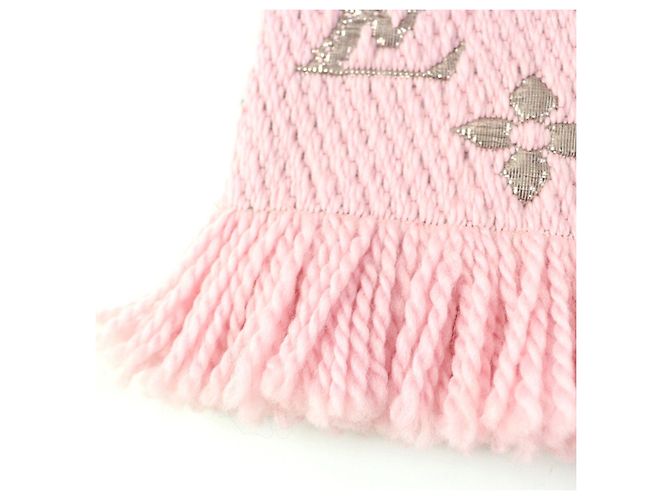 Sciarpa Louis Vuitton Logo Mania Shine M70466 Rosa - vista 5