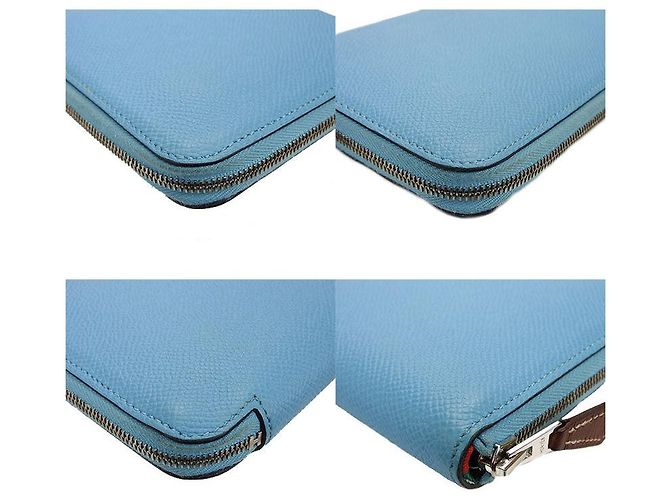 Hermès Portafoglio Lungo Azap Hermes Epsom Seta D Stamp Marrone - vista 5