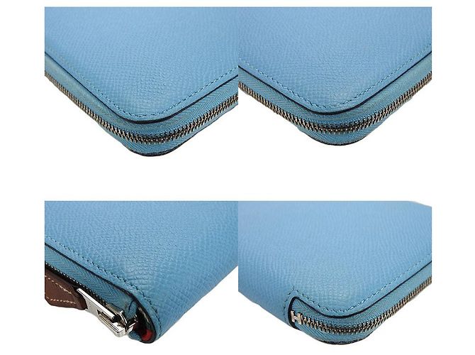 Hermès Portafoglio Lungo Azap Hermes Epsom Seta D Stamp Marrone - vista 6