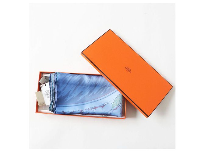 Hermès Sciarpa rettangolare in seta Aloha Hermes H942026S Blu - vista 2