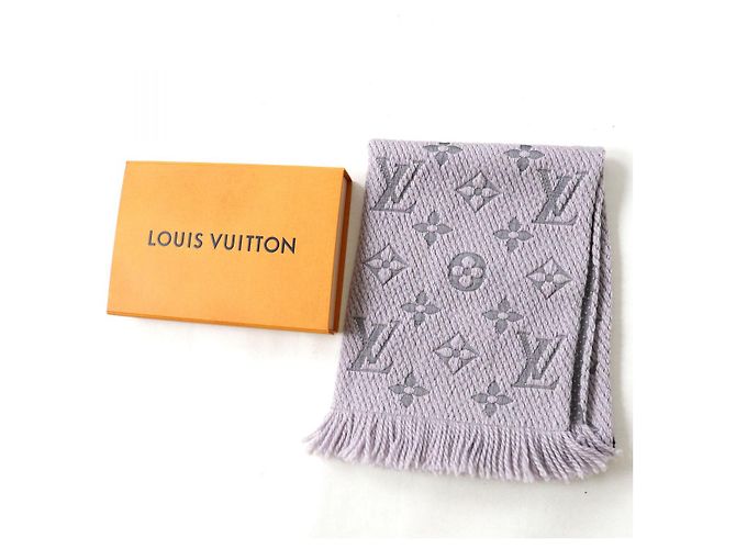 Sciarpa Logomania in misto seta M74742 di Louis Vuitton Grigio - vista 2