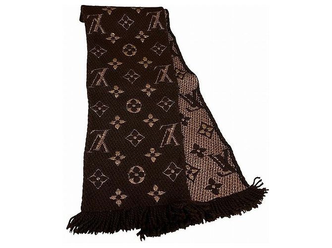 Sciarpa Louis Vuitton Monogram Logo Mania M71383 Marrone - vista 2