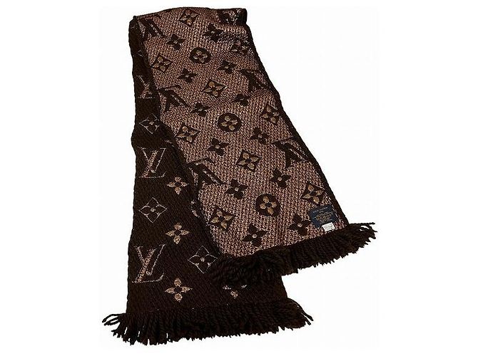 Sciarpa Louis Vuitton Monogram Logo Mania M71383 Marrone - vista 3