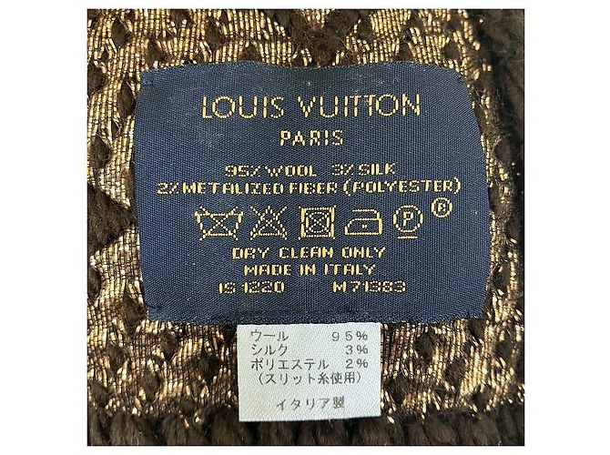 Sciarpa Louis Vuitton Monogram Logo Mania M71383 Marrone - vista 5