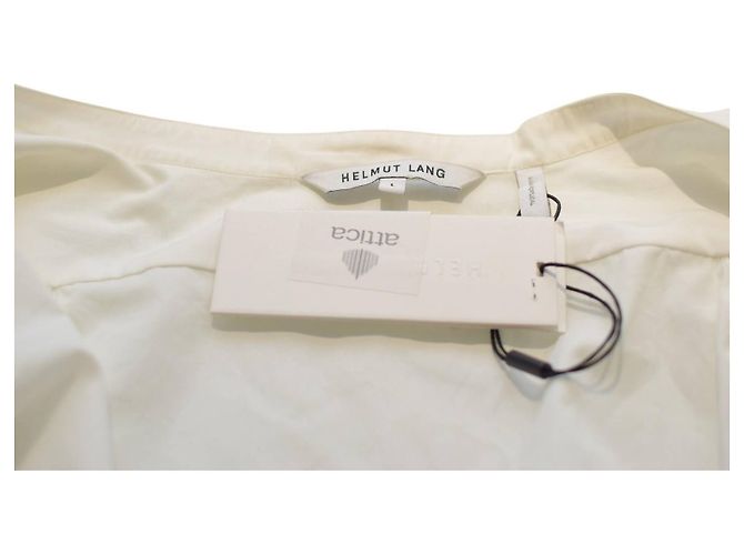 Camisa blanca de algodón sin cuello Helmut Lang Blanco - vista 3