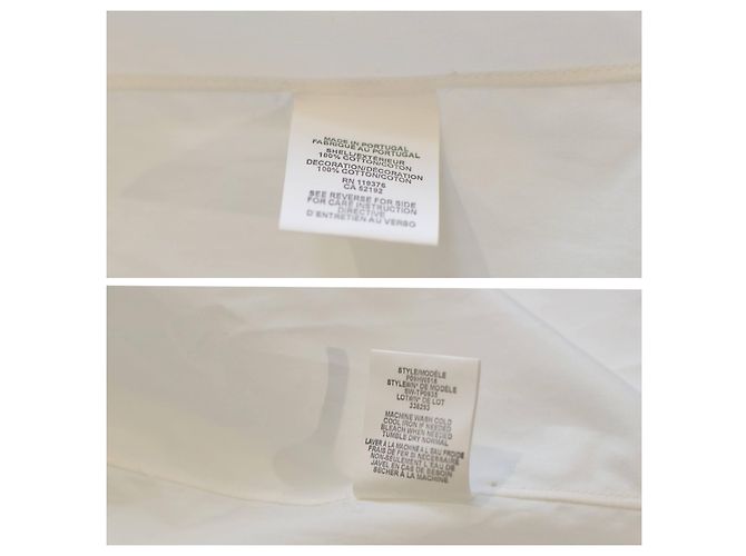 Camisa blanca de algodón sin cuello Helmut Lang Blanco - vista 4