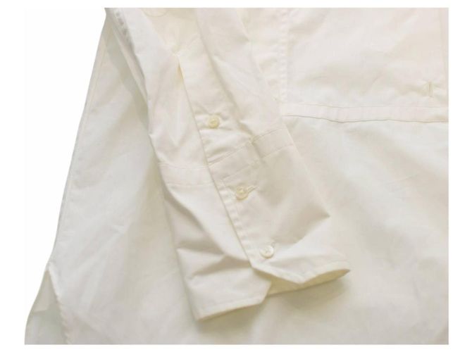 Camisa blanca de algodón sin cuello Helmut Lang Blanco - vista 7
