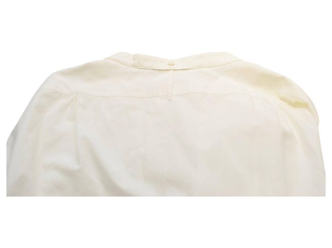 Camisa blanca de algodón sin cuello Helmut Lang Blanco - vista 9
