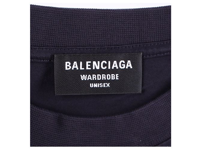 T-shirt Balenciaga BB Corp Blu - vista 4