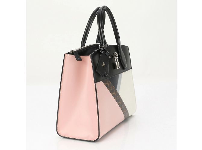 Borsa City Steamer MM Monogramma Louis Vuitton Marrone Bianco - vista 2