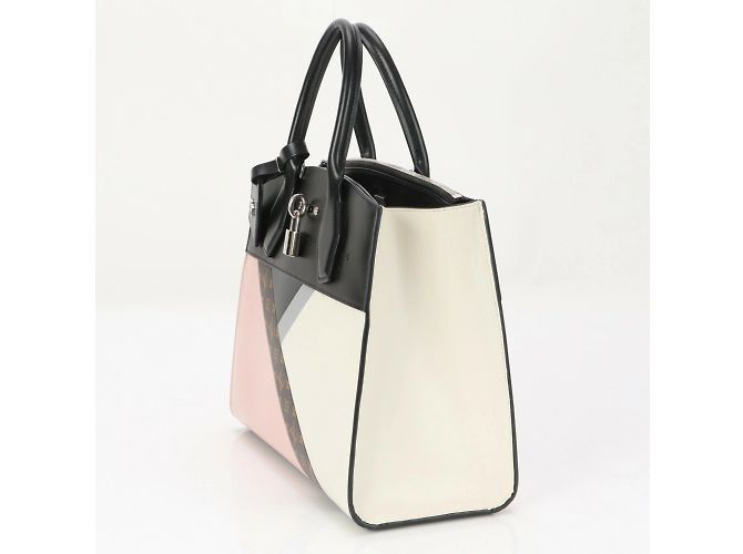 Borsa City Steamer MM Monogramma Louis Vuitton Marrone Bianco - vista 3