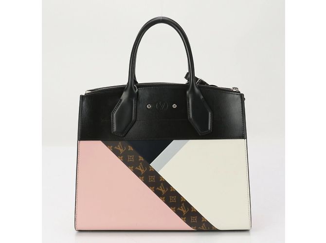 Borsa City Steamer MM Monogramma Louis Vuitton Marrone Bianco - vista 4