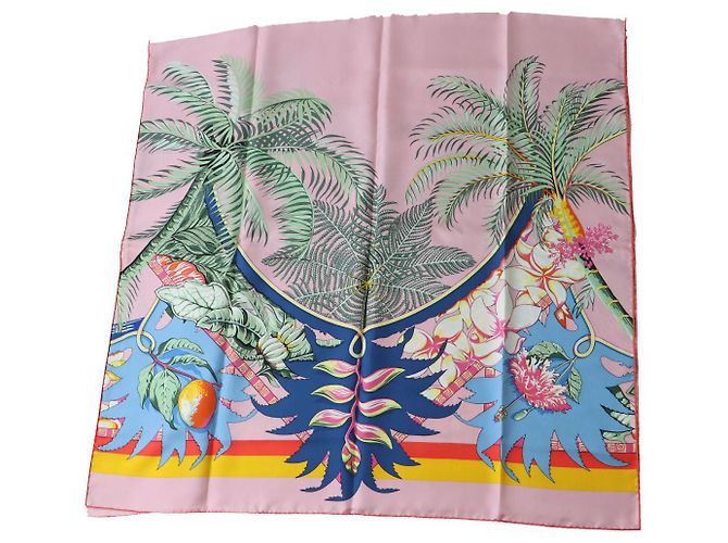 Hermès Cachecol retangular de seda Aloha Hermes H942026S Rosa - vista 3