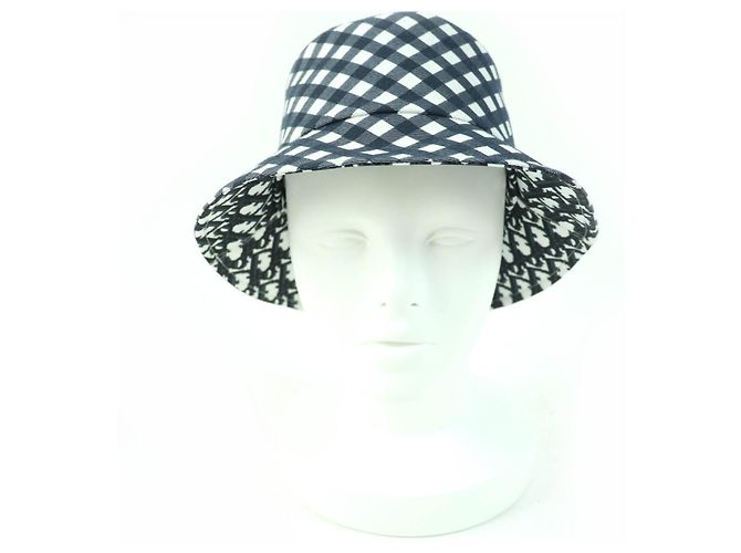 Christian Dior Cappello bucket Dior Oblique Blu - vista 2