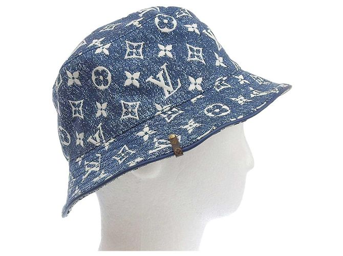 Bucket Chapeau seau en denim Monogram Louis Vuitton M77435 Bleu - vue 2