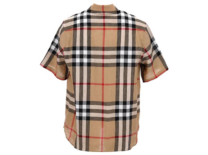 Camicia a quadri Burberry Marrone Beige - vista 3