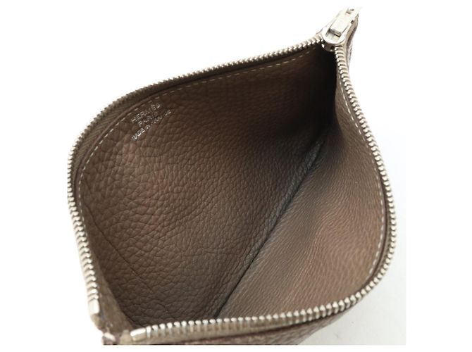 Hermès Portafoglio bifold in pelle Hermes Dogon Duo GM Grigio - vista 6