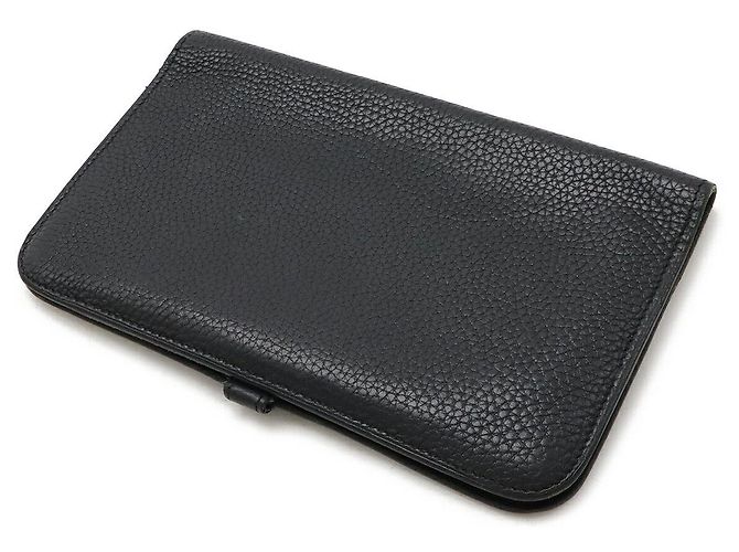 Portafoglio in pelle Hermès Dogon Duo GM nero - vista 2
