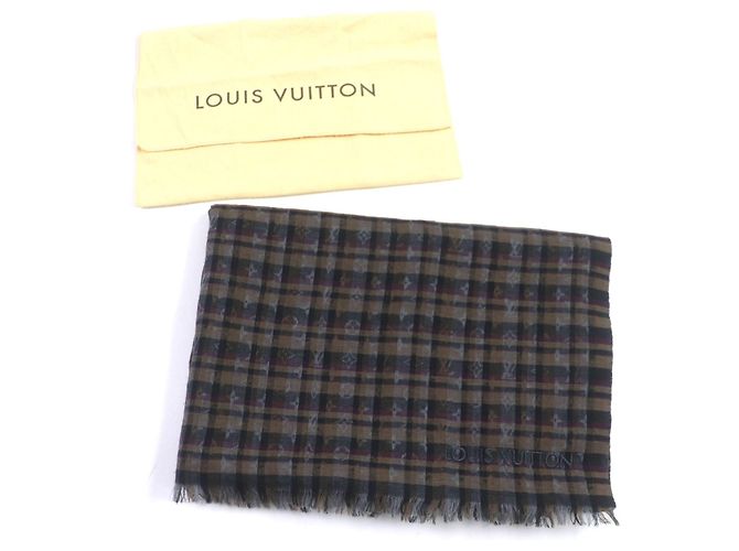 Louis Vuitton Monogram Wollseide Schal Braun - Ansicht 2