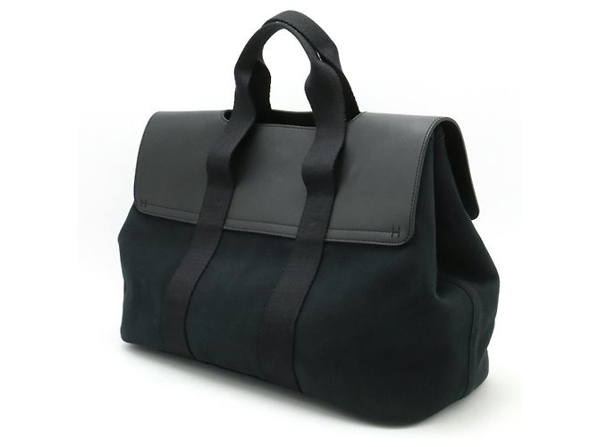 Hermès Hermes Valparaiso MM Canvas-Leder Tote Bag Schwarz - Ansicht 2