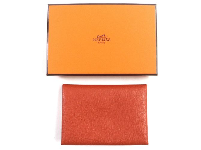 Hermès Hermes Calvi Duo Card Case Brown - view 2