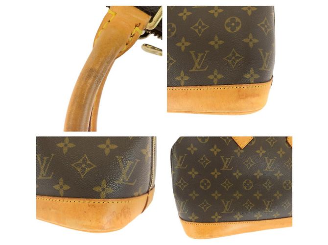 Sac à main Louis Vuitton Alma marron or PVC - vue 6