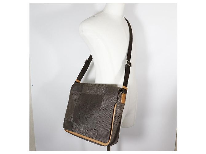 Borsa a tracolla in tela Damier Geant Louis Vuitton M93030 Marrone - vista 19