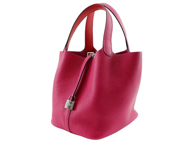 Borsa Hermès Picotin Lock MM Togo Rosa - vista 2