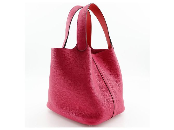 Borsa Hermès Picotin Lock MM Togo Rosa - vista 3