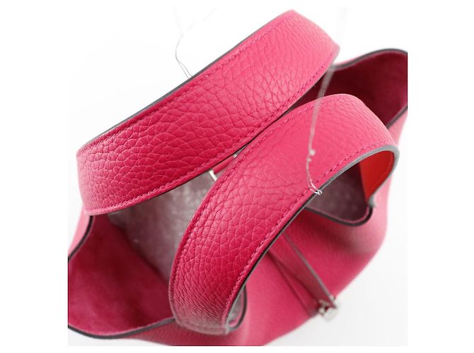 Borsa Hermès Picotin Lock MM Togo Rosa - vista 5