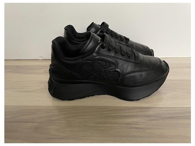 Alexander McQueen Sprint Runner Sneaker Leder Schwarz - Ansicht 2