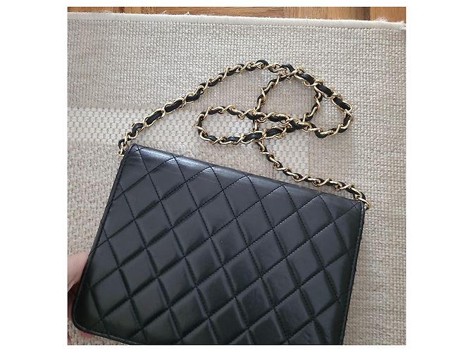 Wallet On Chain Borsa a mano Chanel in pelle nera Nero - vista 3