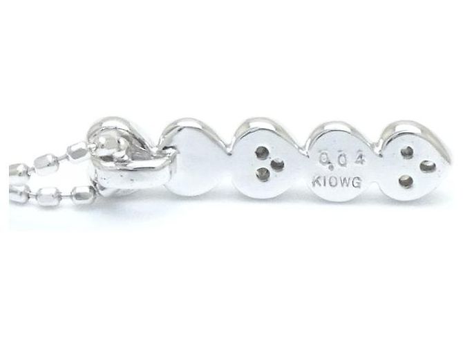 Autre Marque Collana in diamante a motivo cuore K10WG Bianco - vista 2
