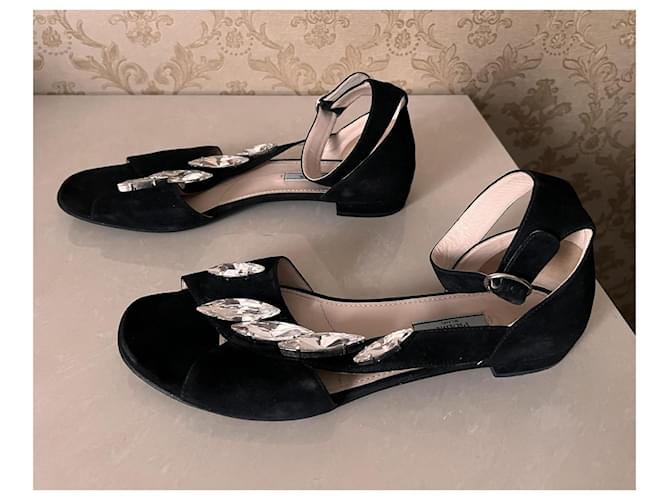 Sandali Prada in pelle nera Nero - vista 4
